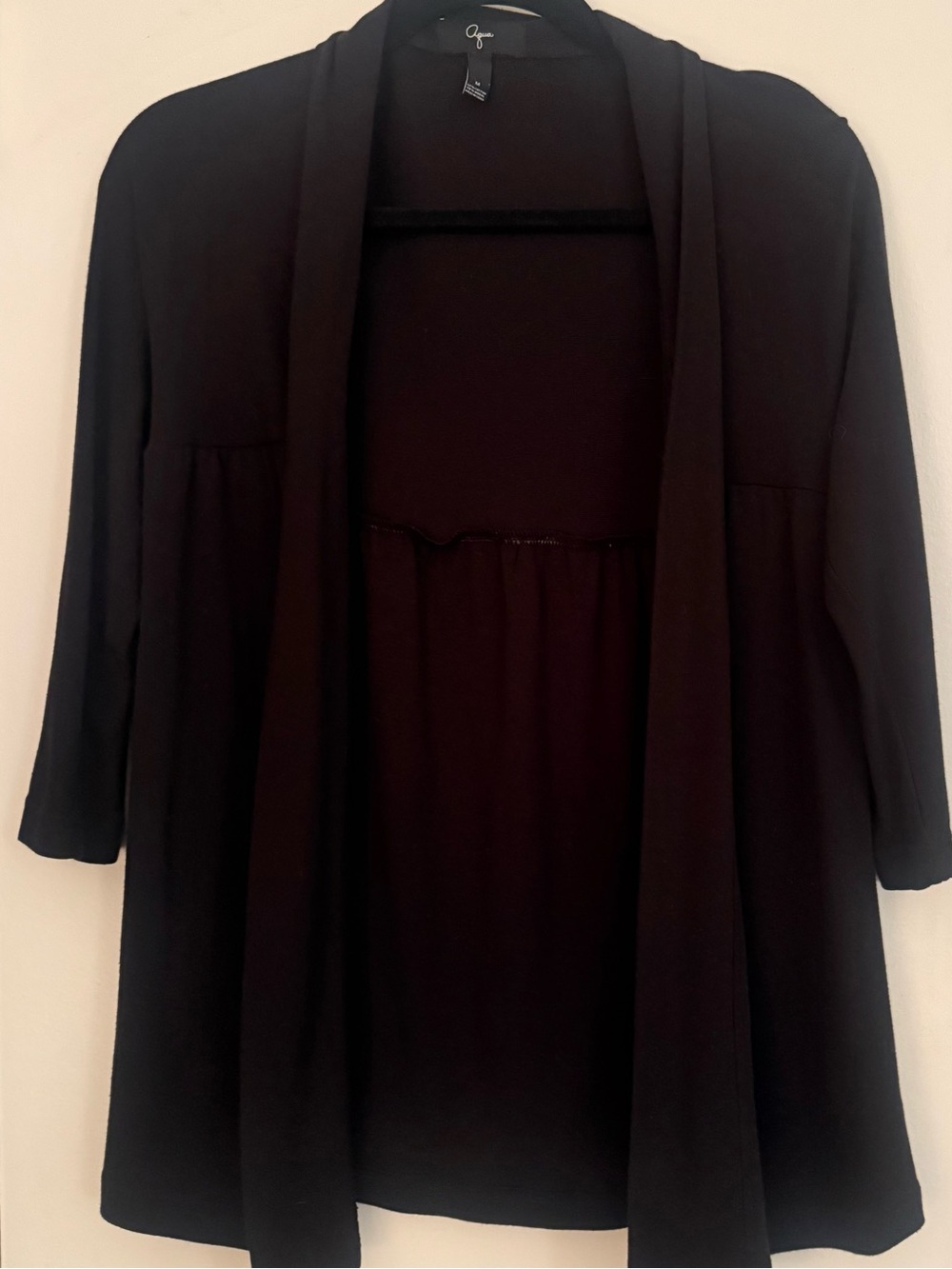 Aqua Black Open-Front Lightweight Black Cardigan—Like New!!!
